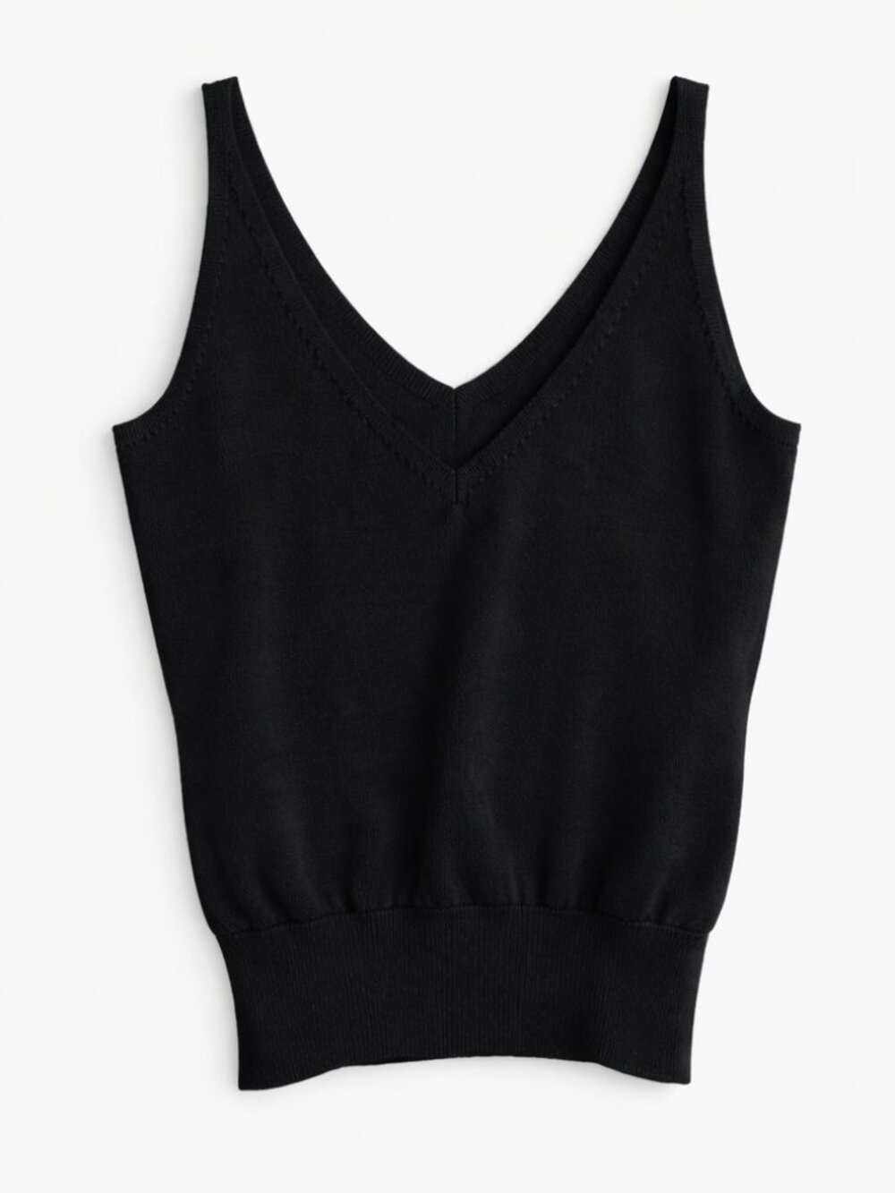 Vintage J.Crew Black V-Neck Knit Tank Top Sleeveless Sweater